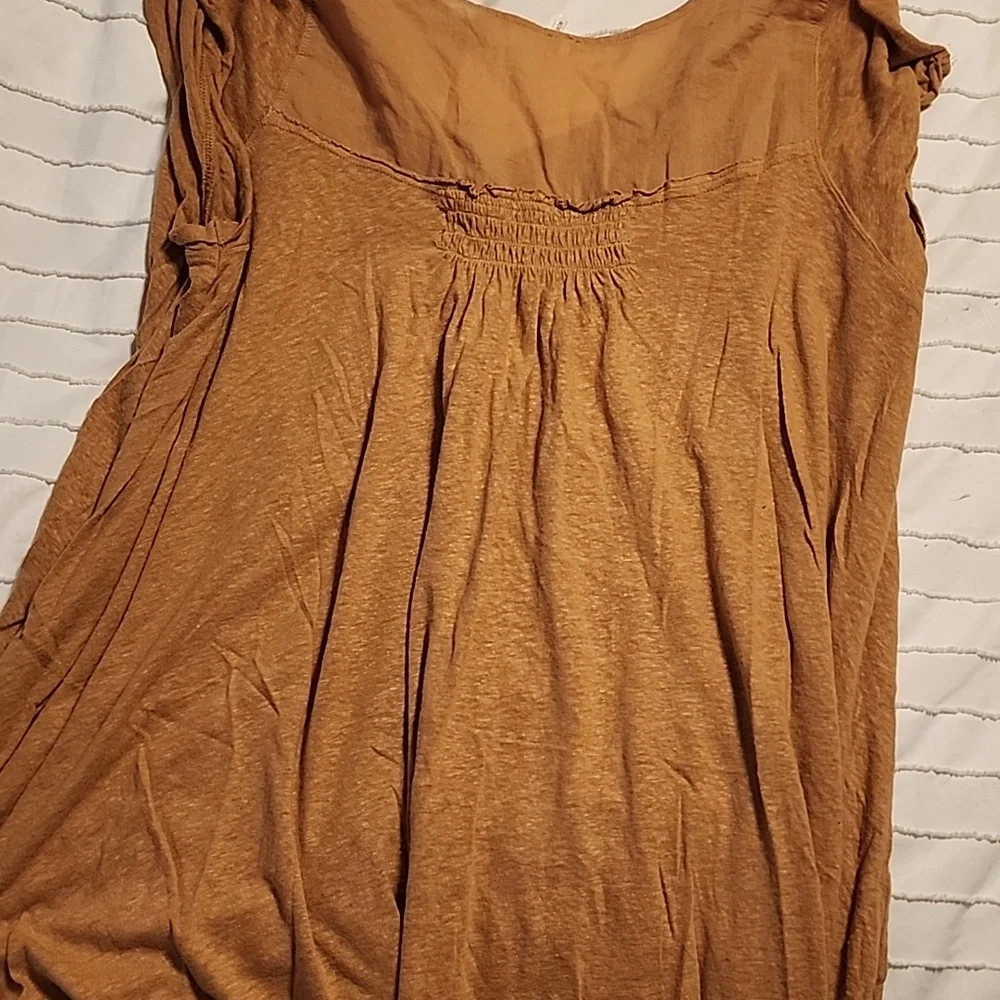 Free People Mustatd Yellow Flowing Top - Picture 3 of 8